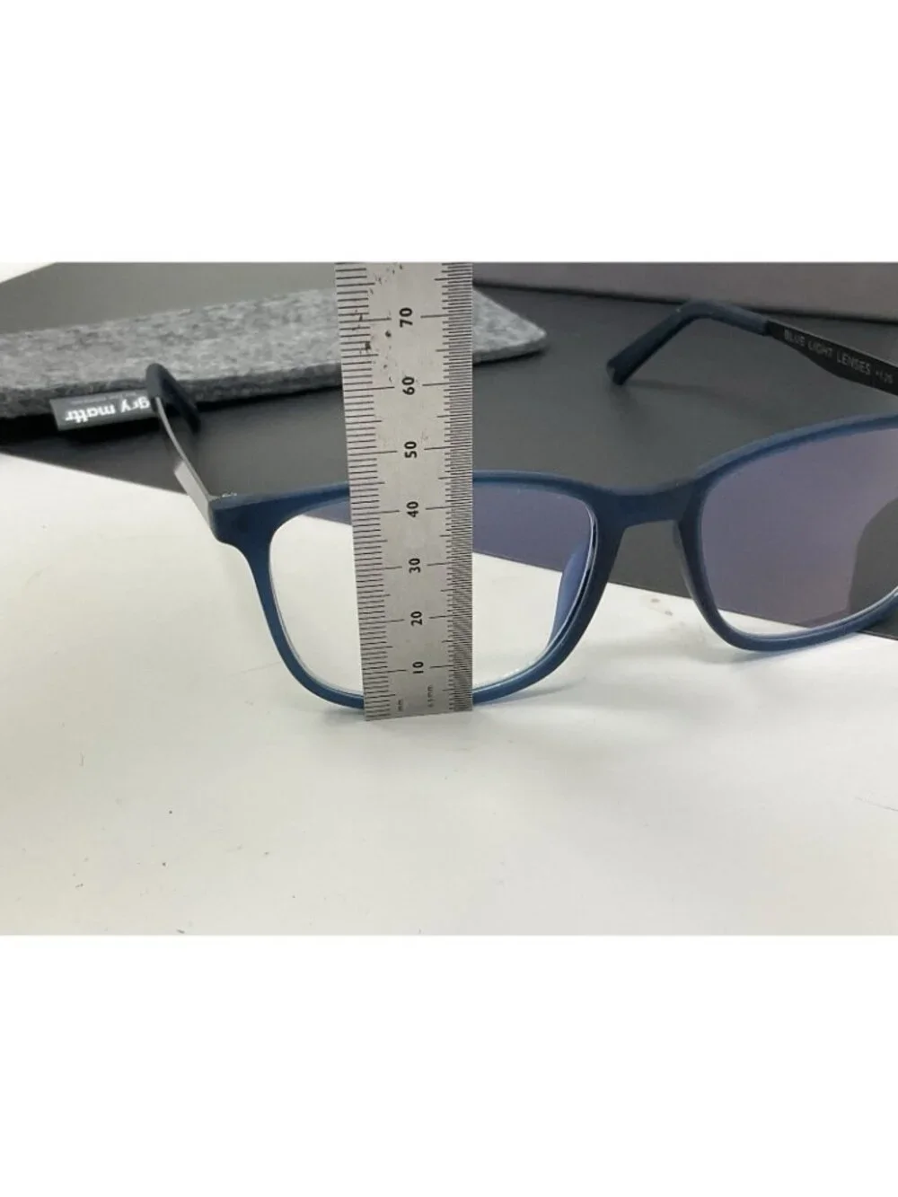 Gry Mattr Reading Glasses Slate Blue Frame WITTY Blue Light Blocking + 1.25